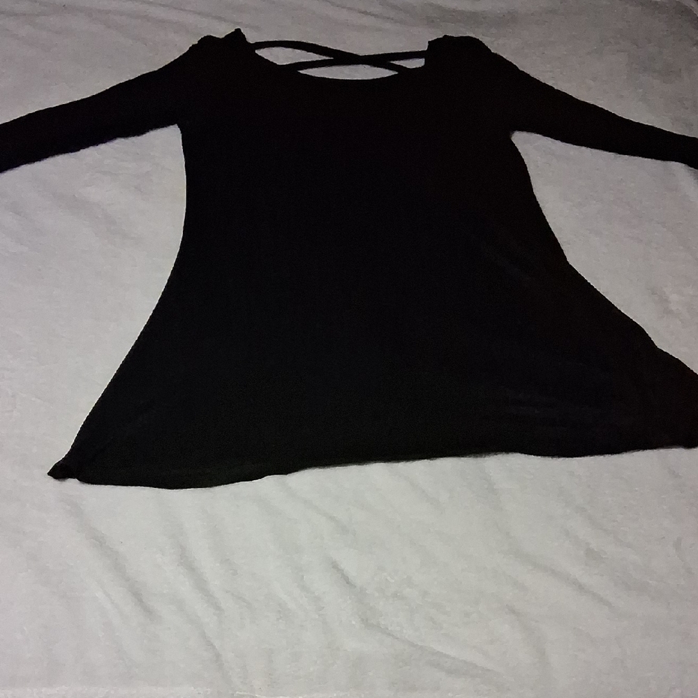 New Directions Black Crisscross Back Dress